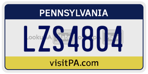 LZS4804 license plate in Pennsylvania