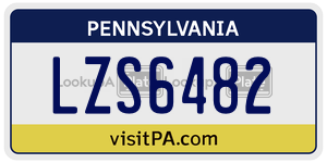 LZS6482  license plate in PA