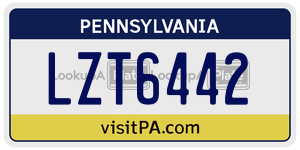 LZT6442  license plate in PA