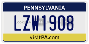 LZW1908  license plate in PA