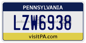 LZW6938  license plate in PA