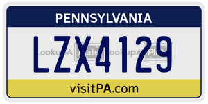 LZX4129 license plate in Pennsylvania