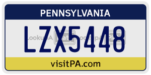 LZX5448 license plate in Pennsylvania