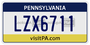 LZX6711 license plate in Pennsylvania