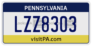 LZZ8303 license plate in Pennsylvania