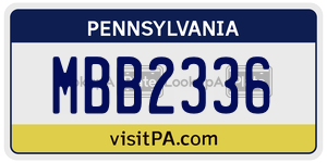 MBB2336 license plate in Pennsylvania