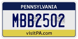 MBB2502  license plate in PA