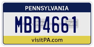 MBD4661 license plate in Pennsylvania