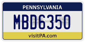 MBD6350  license plate in PA