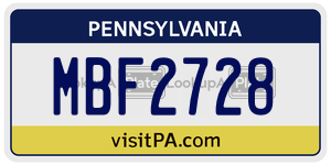 MBF2728  license plate in PA