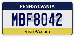 MBF8042  license plate in PA