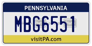MBG6551 license plate in Pennsylvania