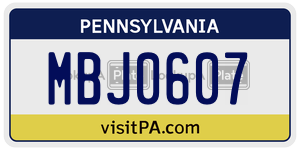 MBJ0607  license plate in PA