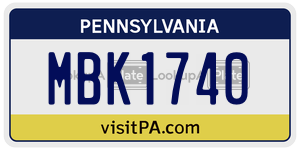 MBK1740 license plate in Pennsylvania