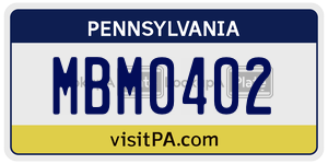 MBM0402  license plate in PA