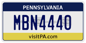 MBN4440  license plate in PA