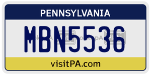 MBN5536  license plate in PA