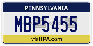 MBP5455  license plate in PA