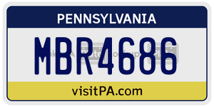 MBR4686 license plate in Pennsylvania