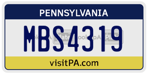 MBS4319  license plate in PA