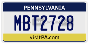 MBT2728  license plate in PA
