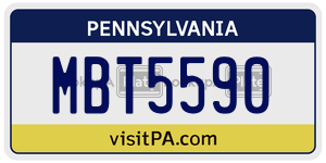 MBT5590 license plate in Pennsylvania
