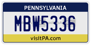 MBW5336  license plate in PA