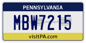 MBW7215  license plate in PA