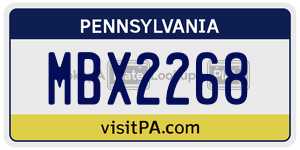 MBX2268 license plate in Pennsylvania