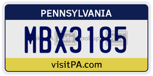 MBX3185  license plate in PA