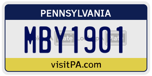 MBY1901 license plate in Pennsylvania