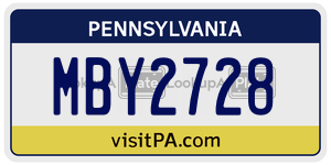 MBY2728  license plate in PA