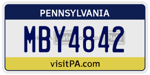 MBY4842 license plate in Pennsylvania