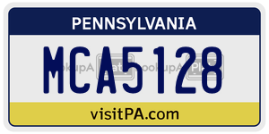 MCA5128  license plate in PA