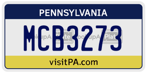 MCB3273  license plate in PA