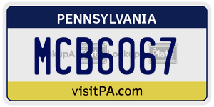 MCB6067  license plate in PA
