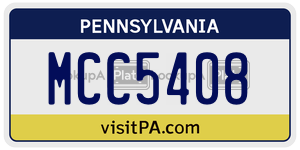MCC5408  license plate in PA