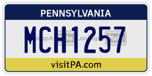 MCH1257 license plate in Pennsylvania