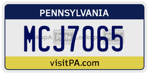 MCJ7065 license plate in Pennsylvania