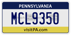 MCL9350  license plate in PA