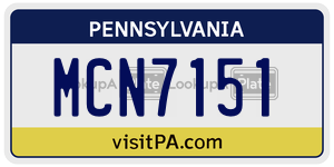 MCN7151  license plate in PA
