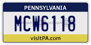 MCW6118  license plate in PA