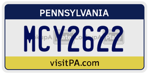 MCY2622  license plate in PA