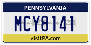 MCY8141 license plate in Pennsylvania