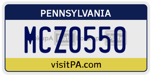 MCZ0550  license plate in PA