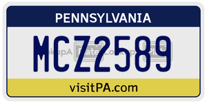 MCZ2589 license plate in Pennsylvania