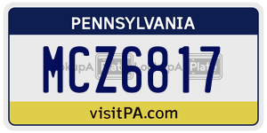 MCZ6817 license plate in Pennsylvania