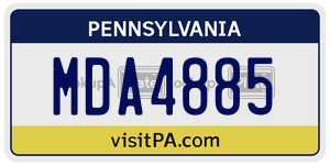 MDA4885 license plate in Pennsylvania