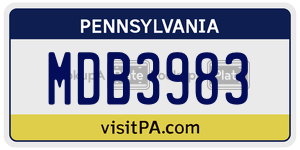 MDB3983  license plate in PA
