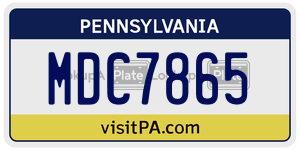 MDC7865  license plate in PA